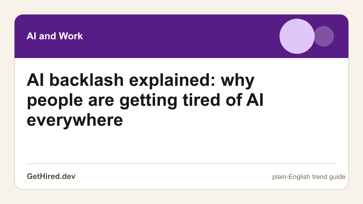 AI backlash explained: why people are getting tired of AI everywhere editorial illustration