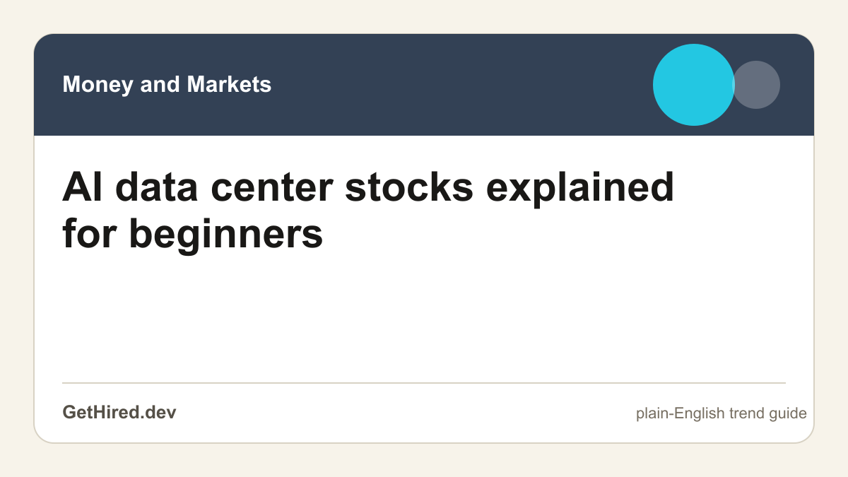 AI data center stocks explained for beginners editorial illustration