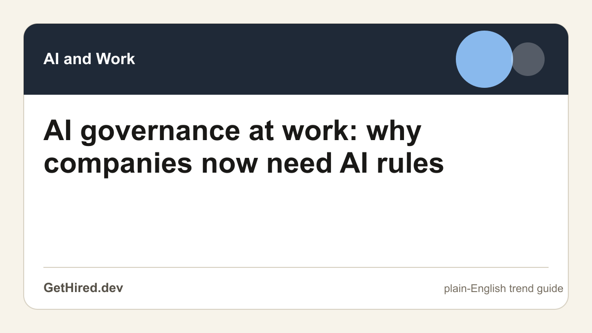 AI governance at work: why companies now need AI rules editorial illustration