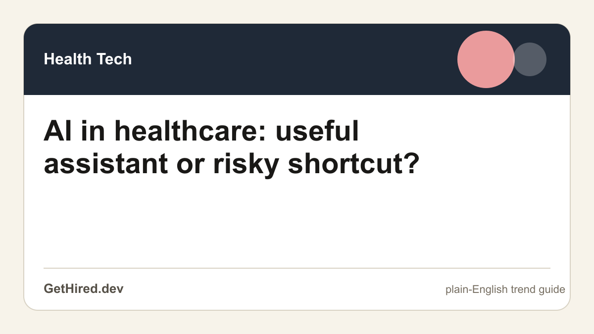 AI in healthcare: useful assistant or risky shortcut? editorial illustration