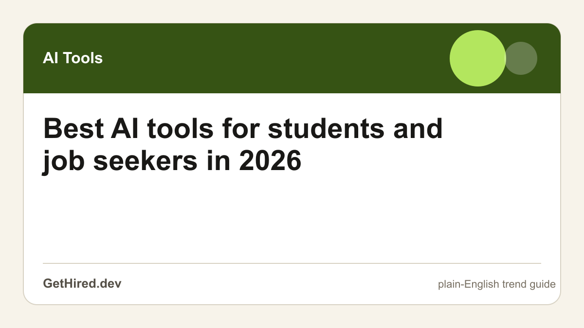 Best AI tools for students and job seekers in 2026 editorial illustration