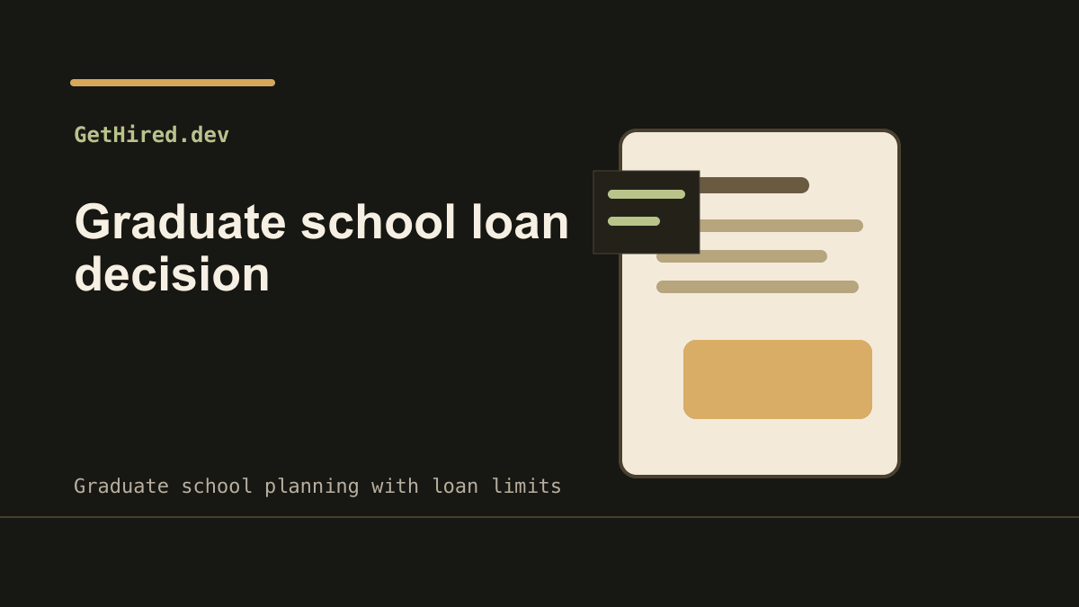 Graduate school planning with loan limits