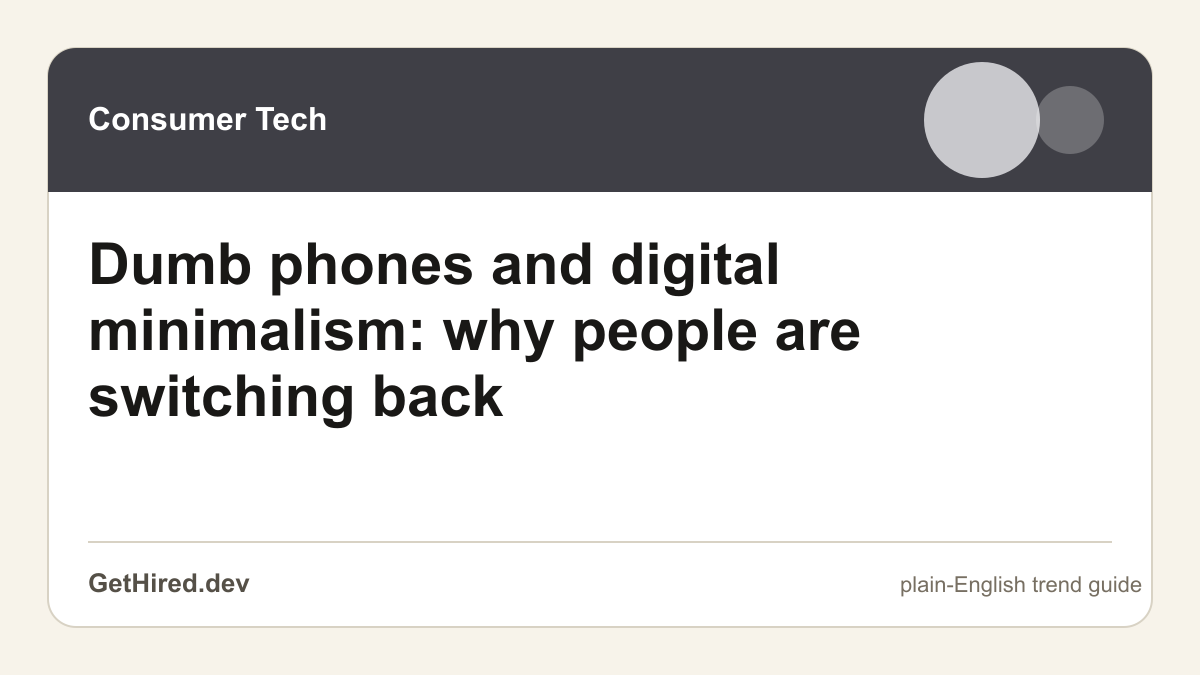 Dumb phones and digital minimalism: why people are switching back editorial illustration