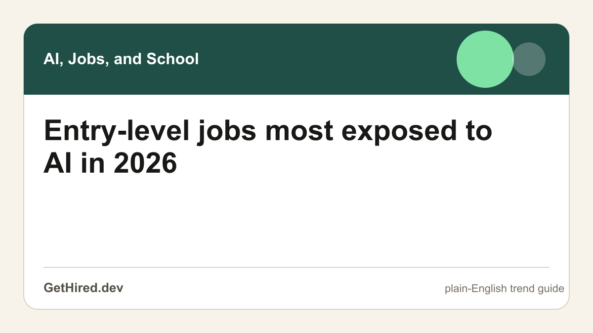 Entry-level jobs most exposed to AI in 2026 editorial illustration