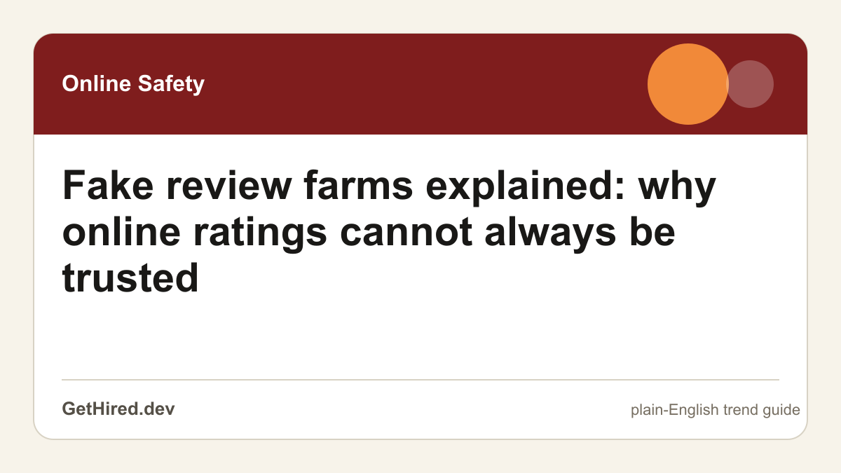Fake review farms explained: why online ratings cannot always be trusted editorial illustration