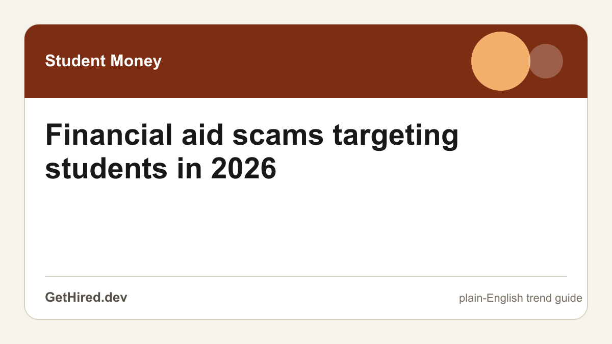 Financial aid scams targeting students in 2026 editorial illustration
