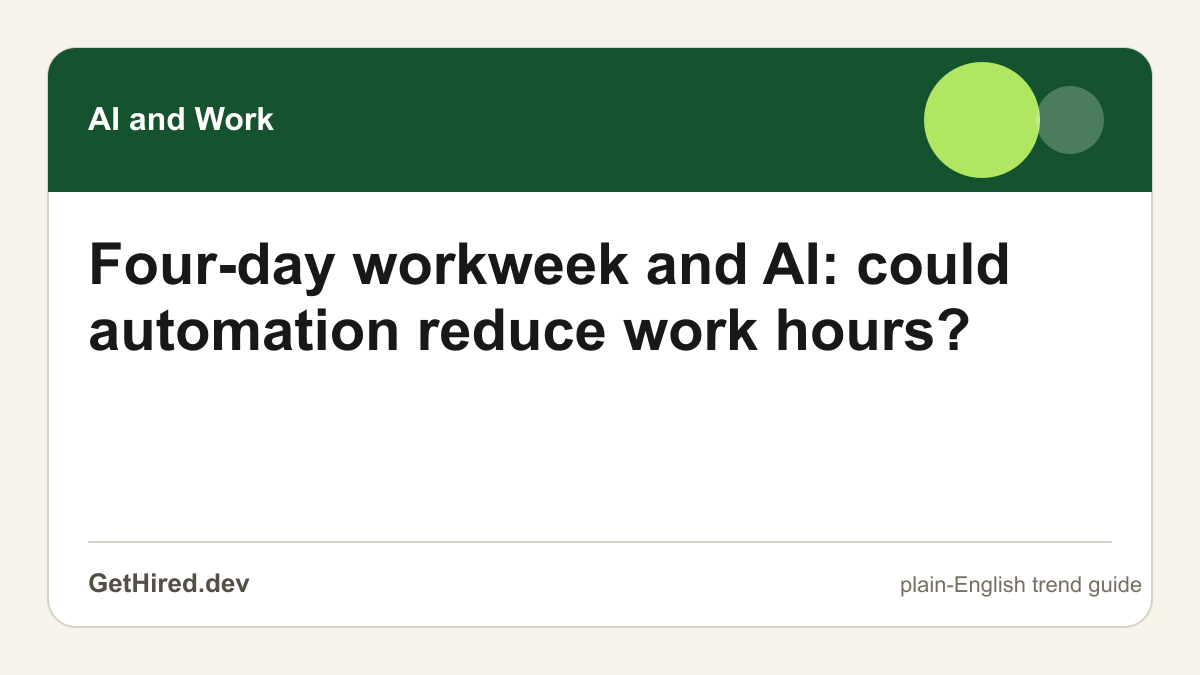 Four-day workweek and AI: could automation reduce work hours? editorial illustration