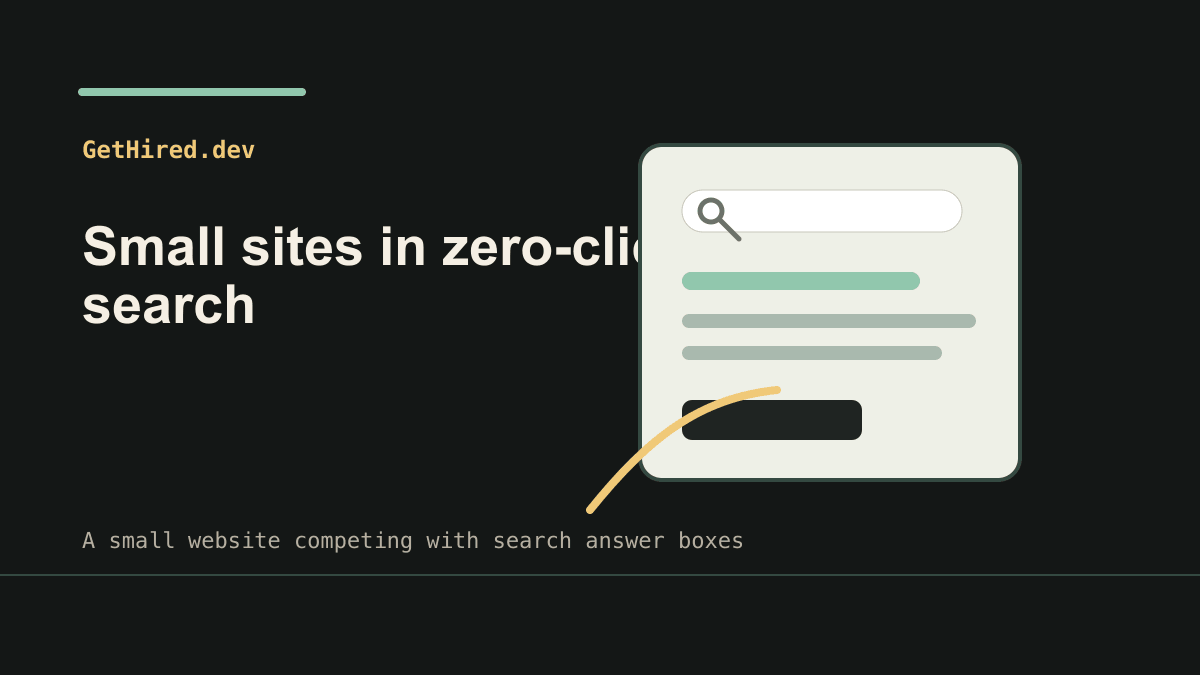 A small website competing with search answer boxes