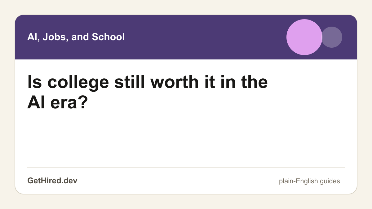 A student comparing college costs, skills, and AI-era career paths