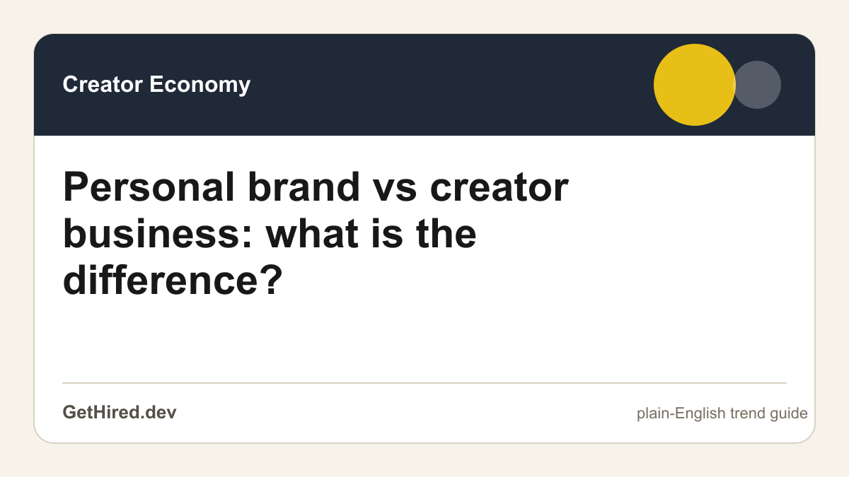 Personal brand vs creator business: what is the difference? editorial illustration