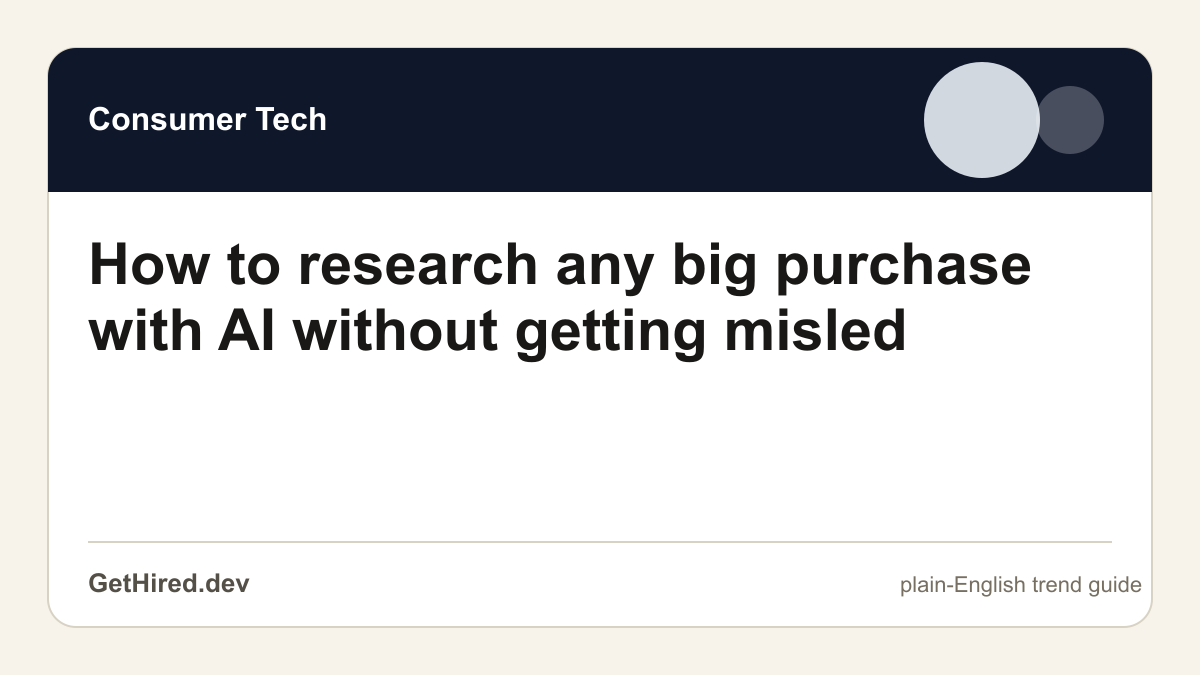 How to research any big purchase with AI without getting misled editorial illustration