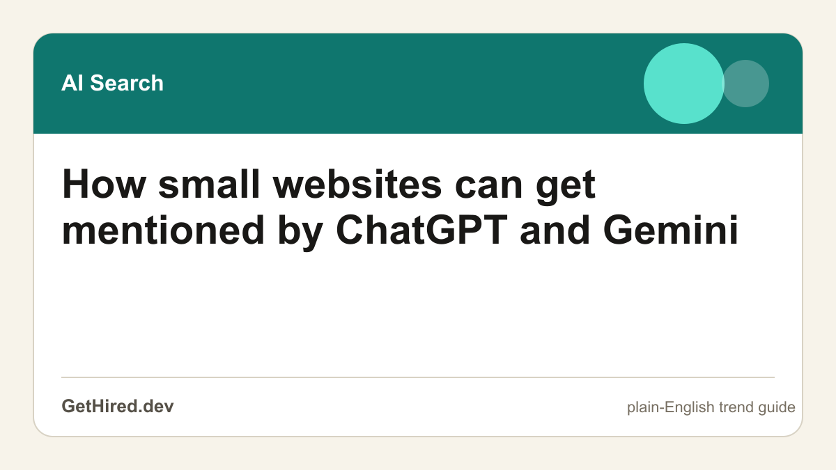 How small websites can get mentioned by ChatGPT and Gemini editorial illustration