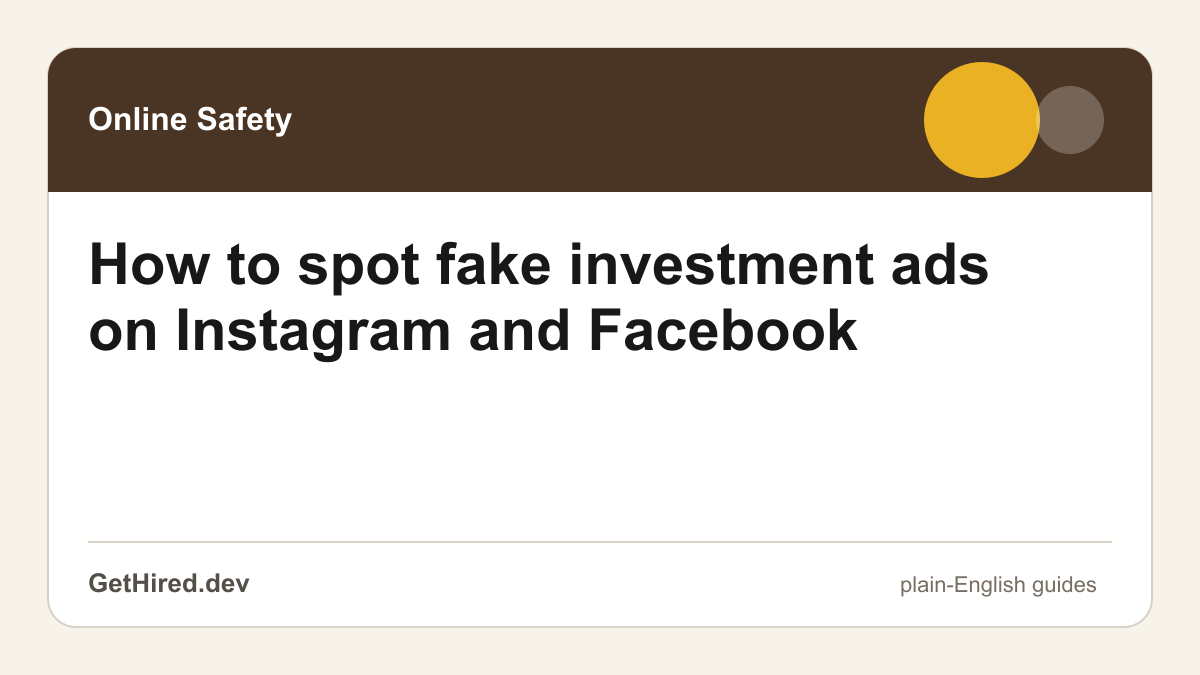 A social media investment ad with red flags highlighted