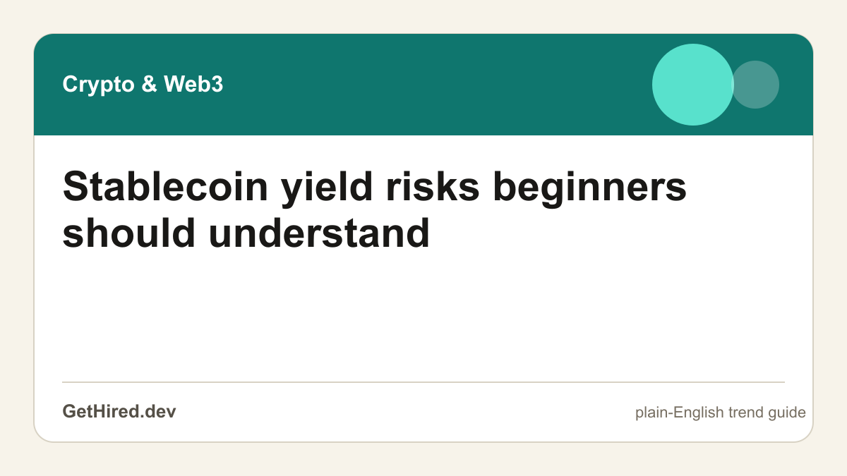 Stablecoin yield risks beginners should understand editorial illustration