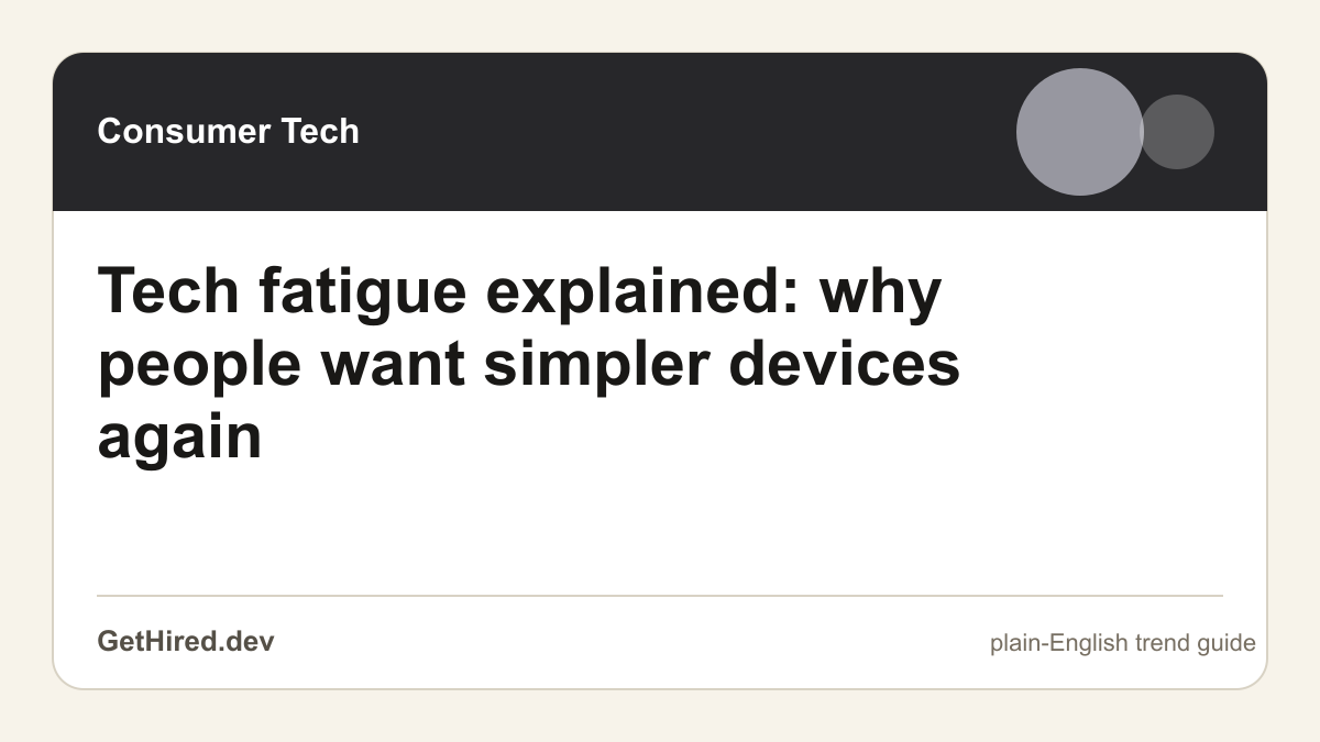 Tech fatigue explained: why people want simpler devices again editorial illustration