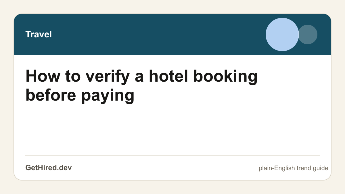 How to verify a hotel booking before paying editorial illustration