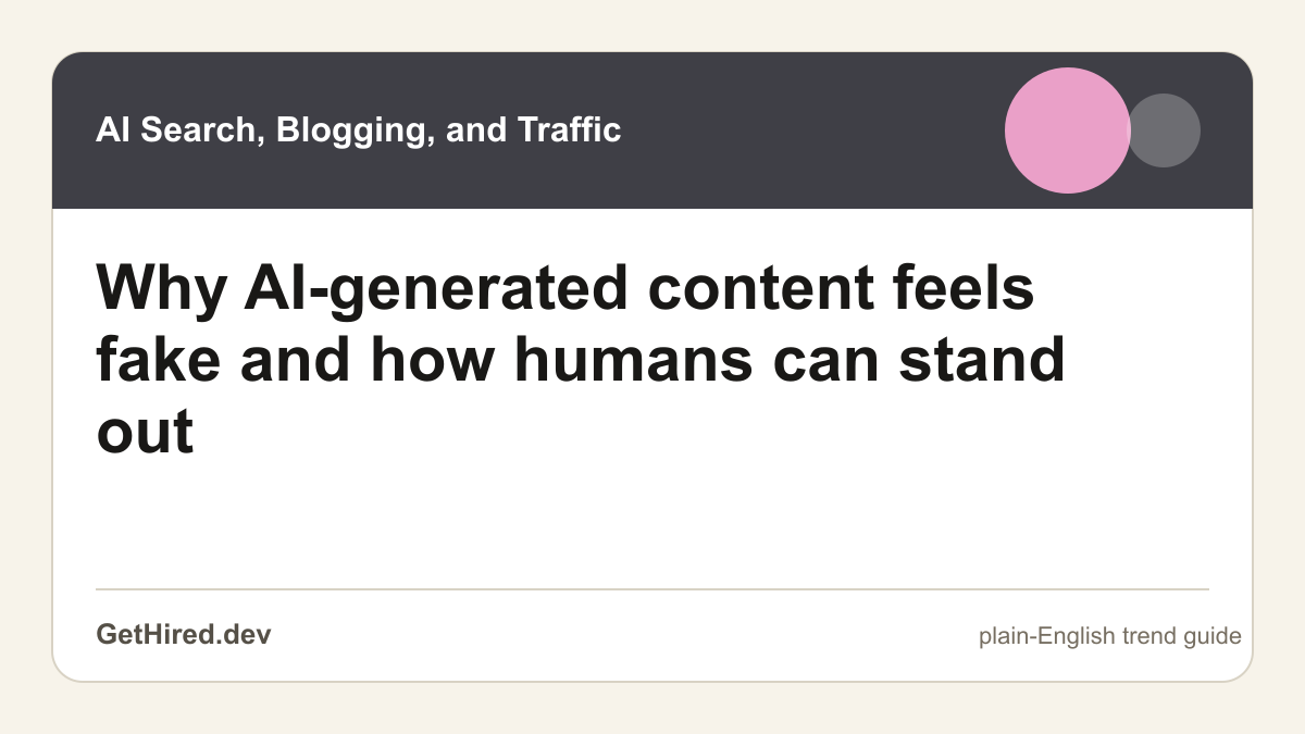 Why AI-generated content feels fake and how humans can stand out editorial illustration